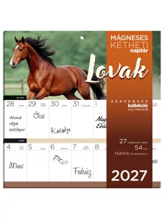   Lizzy Calendar mágneses, kétheti tervezőnaptár, 22x22cm, 2027, Lovak 