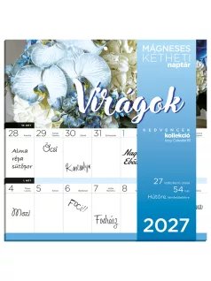   Lizzy Calendar mágneses, kétheti tervezőnaptár, 22x22cm, 2027, Virágok 