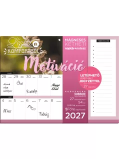   Lizzy Calendar mágneses, kétheti tervezőnaptár jegyzettömbbel, 30x22cm, 2027, Motiváció 