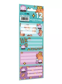 Kapibara füzetcímke 12 db-os, Lizzysuli, Lollipop Capybara
