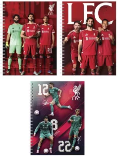   LIVERPOOL focis spirál füzet A/5, vonalas, 70 lap, többféle