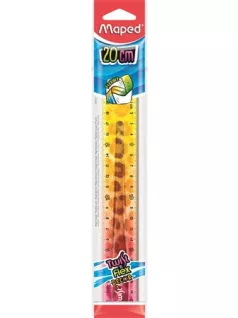 Vonalzó 20cm, műanyag, törhetetlen, Maped Twist`n Flex Decor Animals, többféle színben