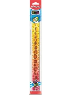 Vonalzó 30cm, műanyag, törhetetlen, Maped Twist`n Flex Decor Animals, többféle színben