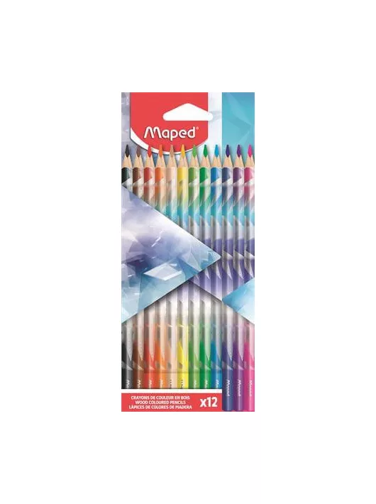 Színes ceruzakészlet 12 db-os, Maped Arctic jégvilág, háromszög test