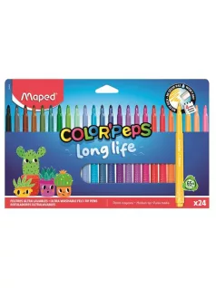   Filctoll készlet 24 db-os, 3,7 mm, kimosható, Maped Color Peps Long Life 2
