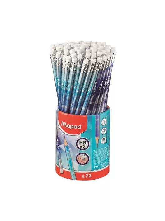 Grafitceruza HB, radírral, Maped Arctic jégvilág, háromszög test, kétféle minta