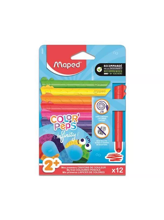 Színes ceruzakészlet 12 db-os, Maped Color Peps Infinity Kidy, háromszög test