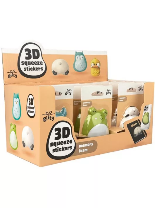 3D squishy matricák, MFP, 3 féle (bagoly, béka, panda)