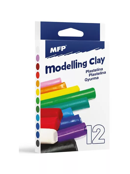 Színes gyurmakészlet, 12 db-os, 200g, MFP