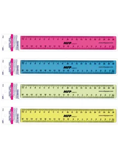 Vonalzó 20cm, műanyag, MFP, színes
