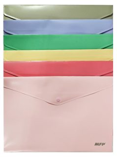   Irattartó tasak A/4, patentos, műanyag, MFP, pasztell színek