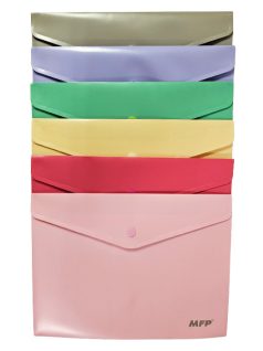   Irattartó tasak A/5, patentos, műanyag, MFP, pasztell színek