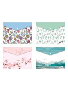   Irattartó tasak A/5, patentos, műanyag, MFP, vegyes minták