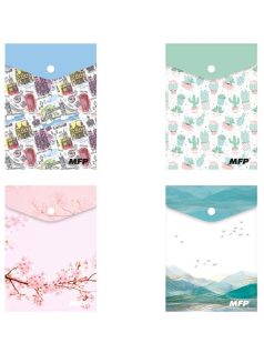   Irattartó tasak A/6, patentos, műanyag, MFP, vegyes minták