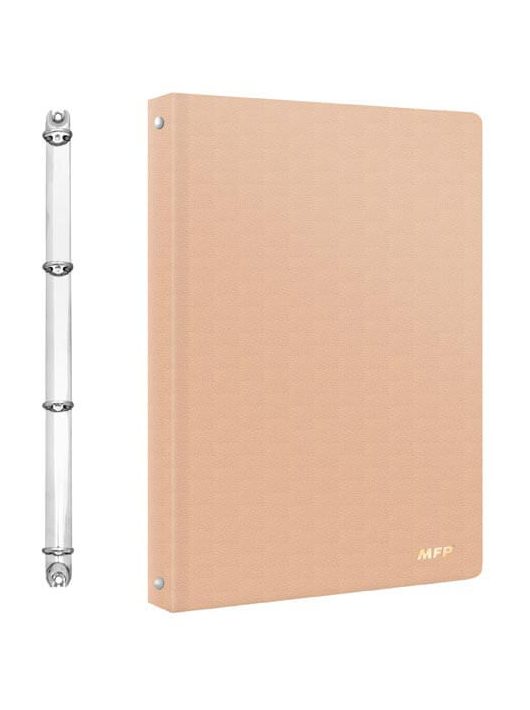 Műanyag gyűrűskönyv A/4, 4 gyűrűs, MFP, bézs (rózsaszín)