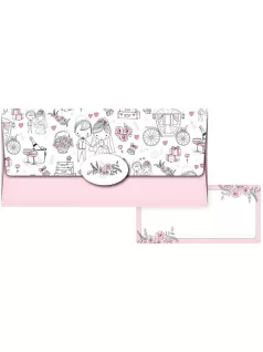   Pénzes boríték, MFP, 55-089, fehér-rózsaszín, esküvői