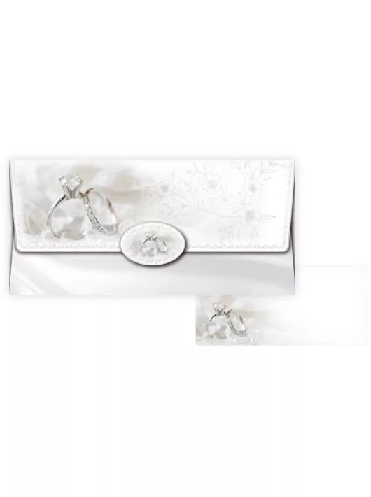 Pénzes boríték, MFP, 55-112, fehér, esküvői gyűrűkkel