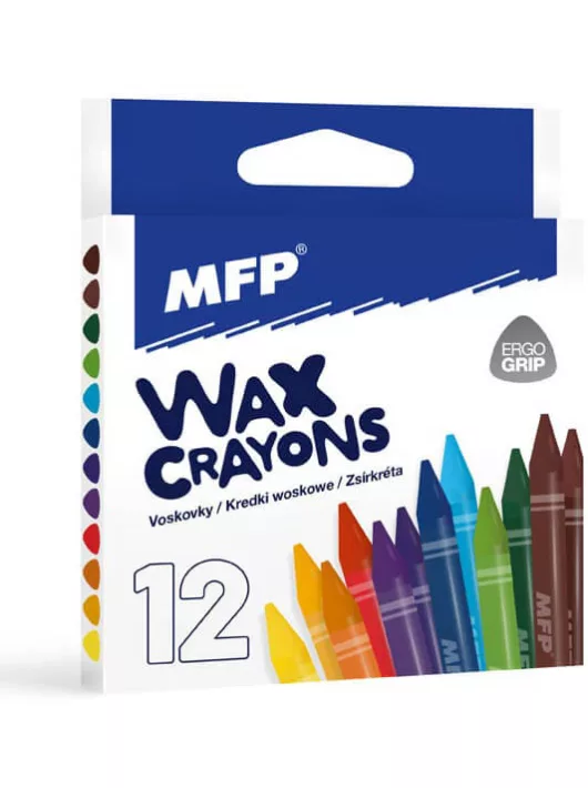 Zsírkréta készlet, 12 db-os, háromszögletű, MFP