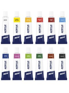 Akrilfesték készlet, 12 db-os, 12x12ml, MFP