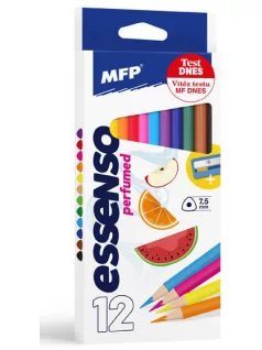   Színes ceruzakészlet 12 db-os, hegyezővel, háromszög test, illatos, MFP