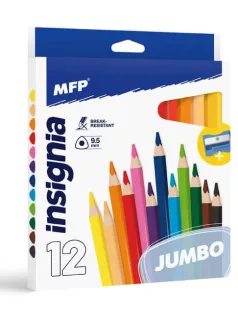   Színes ceruzakészlet 12 db-os, hegyezővel, háromszög test, JUMBO, MFP