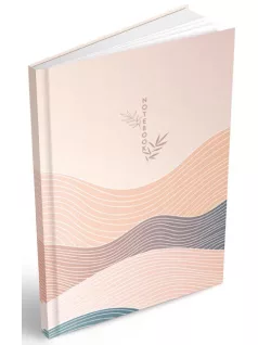   Jegyzetfüzet, keményfedeles notesz A/5, 100 lapos, vonalas, hullám minta
