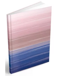   Jegyzetfüzet, keményfedeles notesz A/5, 100 lapos, vonalas, rózsaszín-kék csíkos