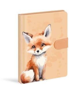   Keményfedeles notesz, 13x19cm, 120 lapos, mágneses záródással, MFP, narancssárga, róka