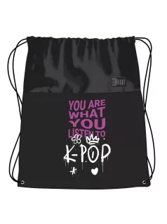   K-POP tornazsák, 43x34cm, St.Right, fekete, You are what you listen to