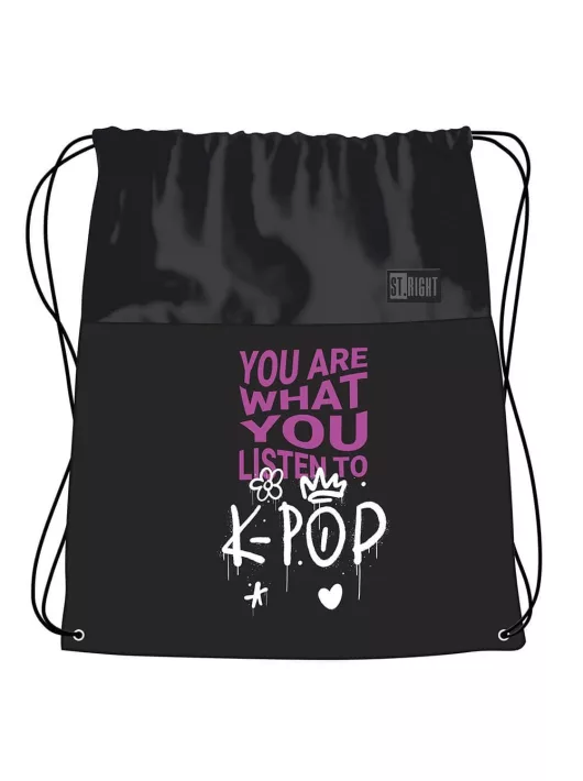 K-POP tornazsák, 43x34cm, St.Right, fekete, You are what you listen to