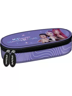  K-POP Démonvadászok tolltartó, beledobálós, ovális, ibolya