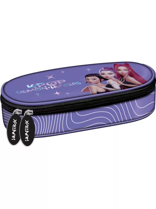 K-POP Démonvadászok tolltartó, beledobálós, ovális, ibolya