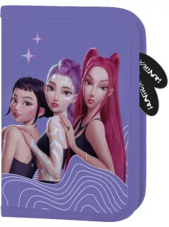 K-POP Démonvadászok tolltartó, klapnis, üres, ibolya
