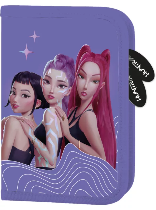 K-POP Démonvadászok tolltartó, klapnis, üres, ibolya