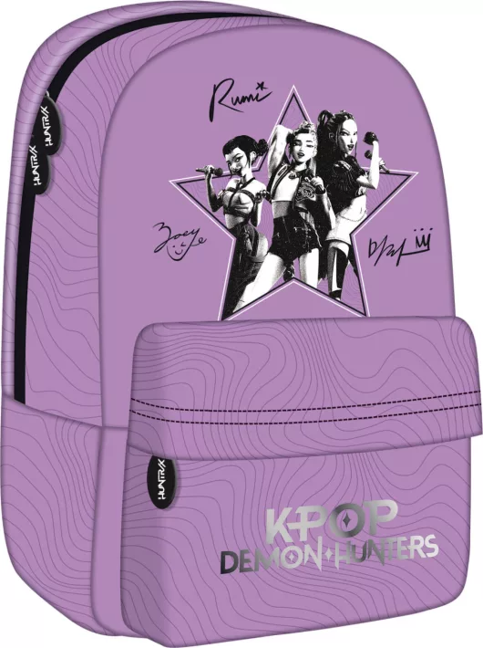 K-POP Démonvadászok hátizsák, iskolatáska, 40x29x13cm, 370g, 15l, levendula