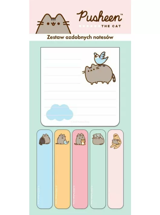 Pusheen cicás jegyzettömb-, jelölőcímke készlet, 6 db-os