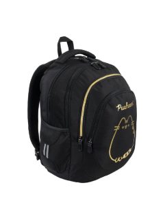   Pusheen cicás hátizsák, iskolatáska, 42x31x22cm, fekete-arany