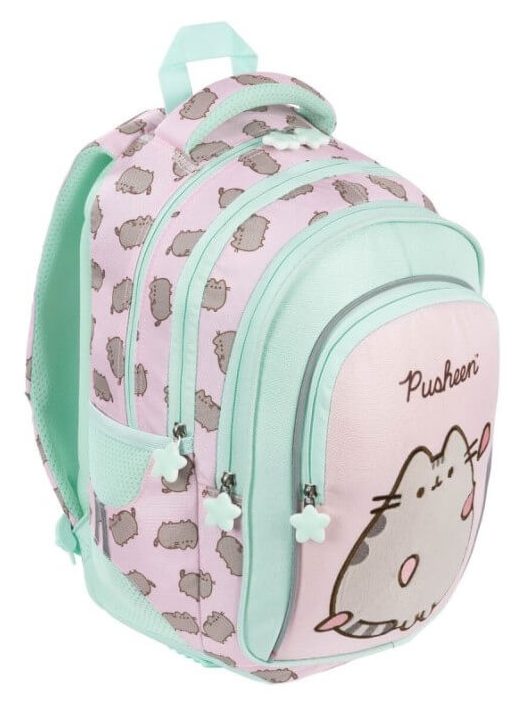 Pusheen cicás hátizsák, iskolatáska, 40x28x18cm, rózsaszín