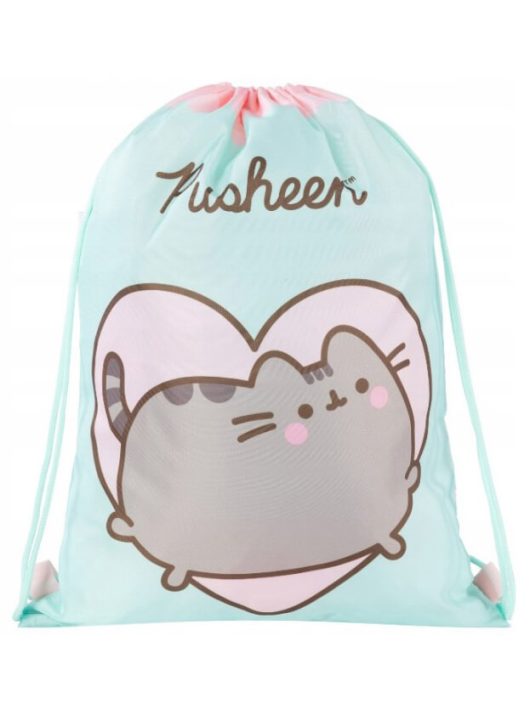 Pusheen cicás tornazsák, 42x32cm, mentazöld