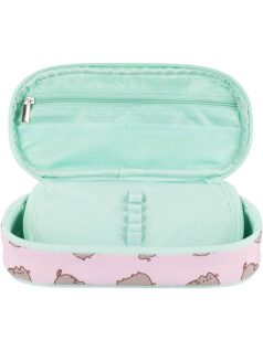   Pusheen cicás tolltartó, beledobálós, ovális, rózsaszín