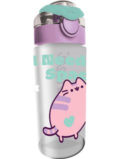Pusheen cicás kulacs 500ml, lila-zöld