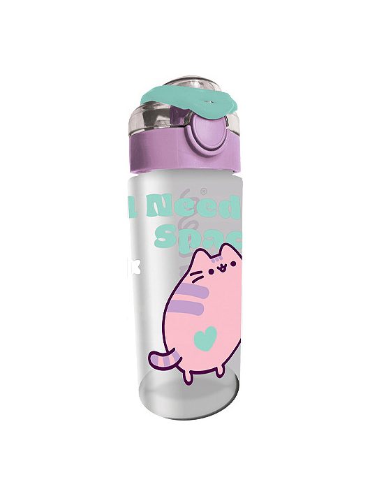 Pusheen cicás kulacs 500ml, lila-zöld