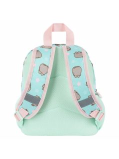 Pusheen cicás hátizsák, ovis, 28x23x10cm, mentazöld