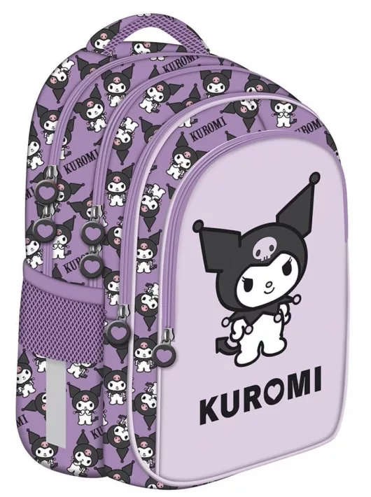 Kuromi hátizsák, iskolatáska, 40x28x18cm, 780g, 22l, lila