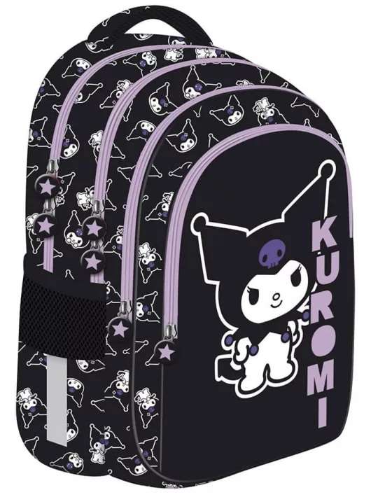 Kuromi hátizsák, iskolatáska, 40x28x18cm, 780g, 22l, fekete