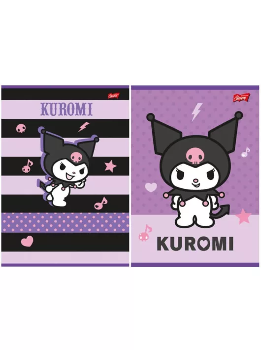 Kuromi tűzött füzet A/4, 32 lap kockás, kétféle
