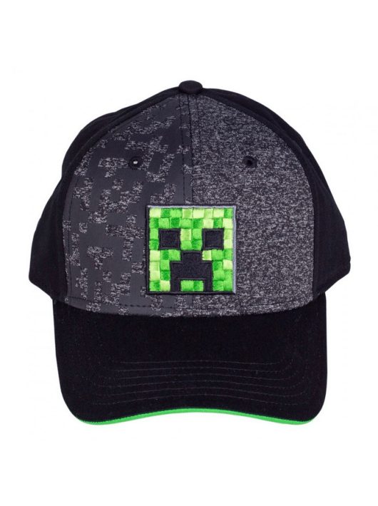 Minecraft baseball sapka, szürke-fekete, Creeper, Astra