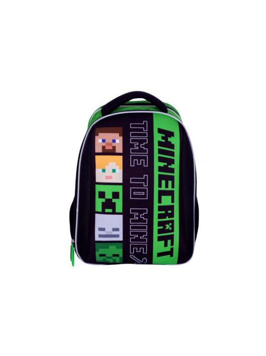 Minecraft hátizsák, iskolatáska, 2 rekeszes, 39x31x17cm, Time to Mine, Heads, Astra