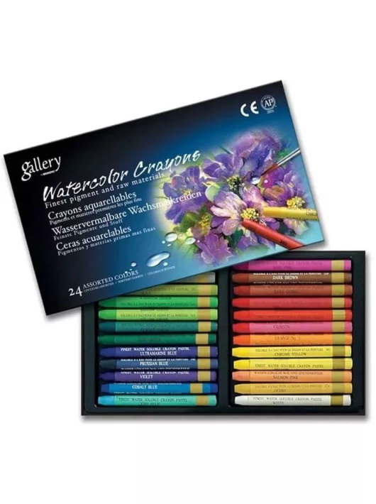 Akvarellkréta 24 db-os szett papírdobozban, Mungyo Gallery Watercolor Crayons MAC-24