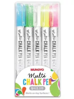   Krétamarker, krétafilc táblákhoz, üveghez, 5 db-os szett, Mungyo Chalk Pen